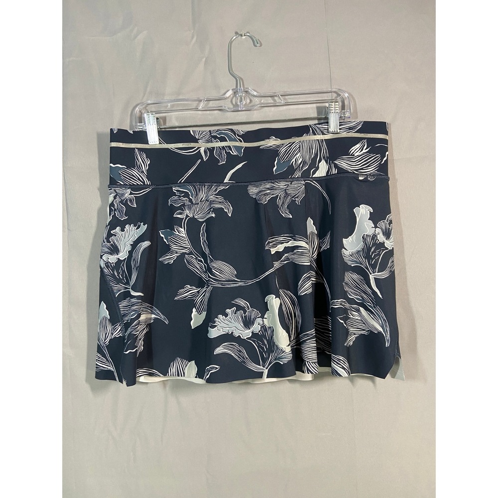 Athleta‎ Sonic Skort Navy Blue White Floral Print Women's Size Large Pickleball - Picture 3 of 11